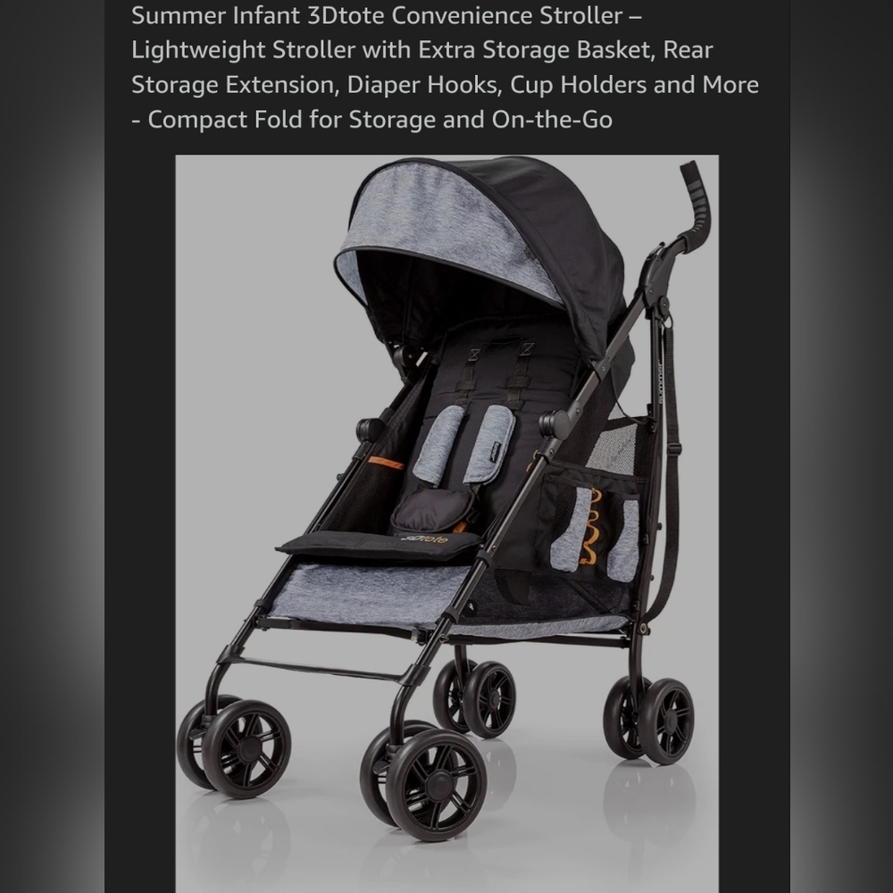 Black and Gray Compact Stroller